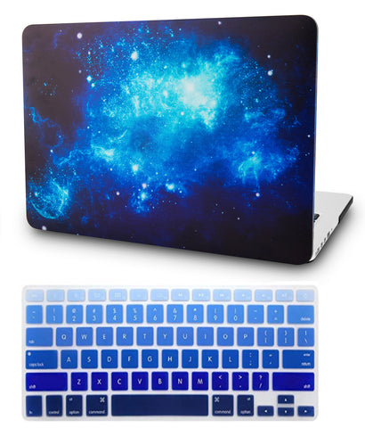 KECC Macbook Case with Cut Out Logo + Keyboard Cover Package | Blue 2