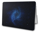 KECC Macbook Case with Cut Out Logo + Keyboard Cover and Sleeve Package | Galaxy Space Collection - Blue