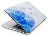 KECC Macbook Case with Cut Out Logo + Keyboard Cover Package | Floral Collection - Blue Flower