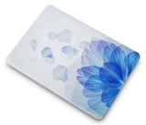 KECC Macbook Case with Cut Out Logo + Keyboard Cover and Sleeve Package | Floral Collection - Blue Flower