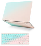 KECC Macbook Case with Cut Out Logo + Keyboard Cover Package | Color Collection -Blue Green
