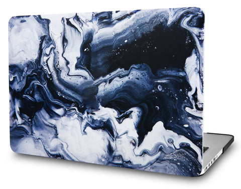 KECC Macbook Case with Cut Out Logo | Marble Collection - Black Grey Marble