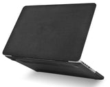 KECC Macbook Case with Cut Out Logo + Keyboard Cover, Screen Protector and Sleeve Package | Color Collection - Black Fabric