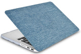 KECC Macbook Case with Cut Out Logo + Keyboard Cover, Screen Protector and Sleeve Package | Color Collection - Blue Fabric