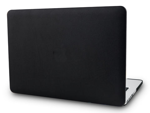KECC Macbook Case with Cut Out Logo | Leather Collection - Black