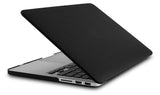 KECC Macbook Case with Cut Out Logo + Keyboard Cover, Screen Protector and Sleeve Package | Leather Collection - Black Leather