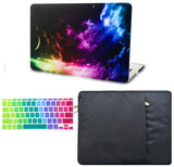 KECC Macbook Case with Cut Out Logo + Keyboard Cover and Sleeve Package | Galaxy Space Collection -  Colorful Space