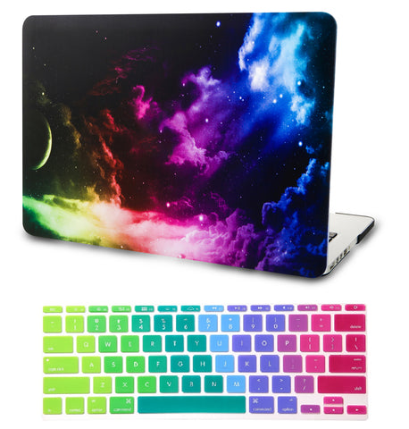 KECC Macbook Case with Cut Out Logo + Keyboard Cover Package | Colorful Space