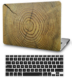 KECC Macbook Case with Cut Out Logo + Keyboard Cover Package | Cracked Wood