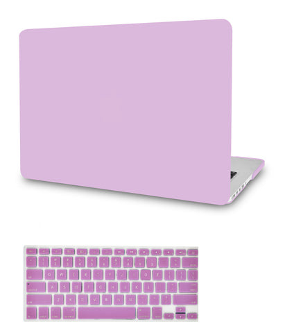 KECC Macbook Case with Cut Out Logo + Keyboard Cover Package | Lavender