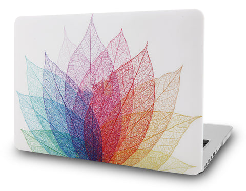 KECC Macbook Case with Cut Out Logo | Oil Painting Collection - Leaf - Colorful 2