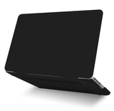 KECC Macbook Case with Cut Out Logo + Keyboard Cover, Screen Protector and Sleeve Package | Color Collection - Matte Black