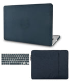 KECC Macbook Case with Cut Out Logo + Keyboard Cover and Sleeve Package | Matte Navy Green