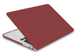 KECC Macbook Case with Cut Out Logo + Keyboard Cover and Screen Protector Package | Color Collection - Matte Wine Red