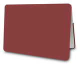 KECC Macbook Case with Cut Out Logo + Keyboard Cover and Screen Protector Package | Color Collection - Matte Wine Red