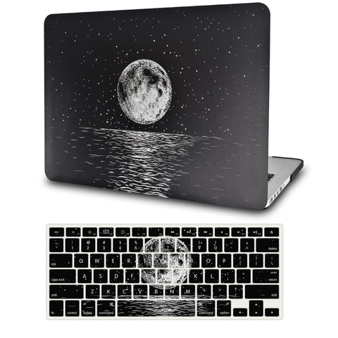 KECC Macbook Case with Cut Out Logo + Keyboard Cover Package | Moon