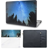 KECC Macbook Case with Cut Out Logo + Keyboard Cover, Screen Protector and Sleeve Package | Galaxy Space Collection - Night Sky 3