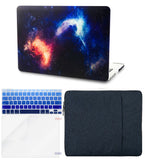 KECC Macbook Case with Cut Out Logo + Keyboard Cover, Screen Protector and Sleeve Package | Galaxy Space Collection - Orange