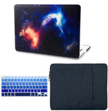 KECC Macbook Case with Cut Out Logo + Keyboard Cover and Sleeve Package | Galaxy Space Collection - Orange