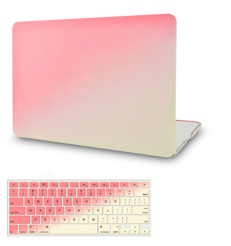 KECC Macbook Case with Cut Out Logo + Keyboard Cover Package | Color Collection - Pink Cream