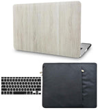 KECC Macbook Case with Cut Out Logo + Keyboard Cover and Sleeve Package | Wood Collection - Pine Wood 2