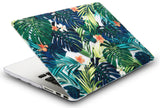 KECC Macbook Case with Cut Out Logo + Keyboard Cover, Screen Protector and Sleeve Package | Floral Collection - Palm Leaves Lilies