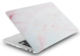KECC Macbook Case with Cut Out Logo + Keyboard Cover Package | Color Collection - Pink Marble + Matching Keyboard Cover