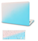 KECC Macbook Case with Cut Out Logo + Keyboard Cover Package | Color Collection - Pale Pink Blue