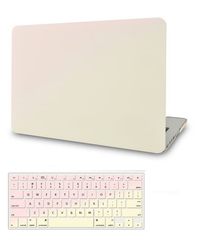 KECC Macbook Case with Cut Out Logo + Keyboard Cover Package | Color Collection - Pale Pink Cream