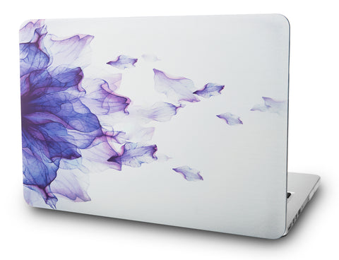 KECC Macbook Case with Cut Out Logo | Floral Collection - Purple Flower