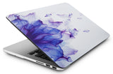 KECC Macbook Case with Cut Out Logo + Keyboard Cover and Screen Protector Package | Floral Collection - Purple Flower