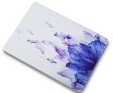 KECC Macbook Case with Cut Out Logo + Keyboard Cover and Sleeve Package | Floral Collection - Purple Flower