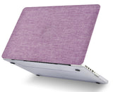 KECC Macbook Case with Cut Out Logo + Keyboard Cover, Screen Protector and Sleeve Package | Color Collection - Purple Fabric