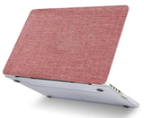 KECC Macbook Case with Cut Out Logo + Keyboard Cover, Screen Protector and Sleeve Package | Color Collection - Red Fabric