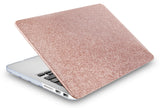KECC Macbook Case with Cut Out Logo + Keyboard Cover + Slim Sleeve + Screen Protector + Pouch |Rose Gold Sparkling