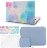 KECC Macbook Case with Cut Out Logo + Keyboard Cover + Slim Sleeve + Screen Protector + Pouch |Rainbow Mist2