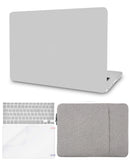 KECC Macbook Case with Cut Out Logo + Keyboard Cover, Screen Protector and Sleeve Package | Color Collection - Stone Grey