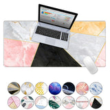 KECC Desk Pad, Office Desk Mat,PU Leather Desk Blotter, Laptop Desk Mat, Waterproof Desk Writing Pad for Office and Home Decor, Thick Gaming Mouse Pad (White Marble Pink Black)