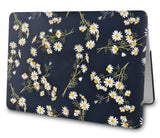KECC Macbook Case with Cut Out Logo + Keyboard Cover and Screen Protector Package | Floral Collection -White Daisies