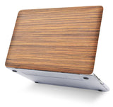 KECC Macbook Case with Cut Out Logo + Keyboard Cover and Screen Protector Package | Leather Collection - Wood Leather 2