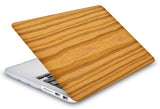 KECC Macbook Case with Cut Out Logo + Keyboard Cover and Screen Protector Package | Leather Collection - Wood Leather 28