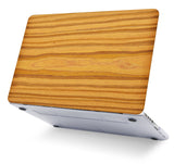 KECC Macbook Case with Cut Out Logo + Keyboard Cover and Screen Protector Package | Leather Collection - Wood Leather 28