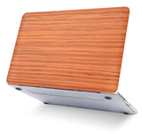 KECC Macbook Case with Cut Out Logo + Keyboard Cover and Screen Protector Package | Leather Collection - Wood Leather 32