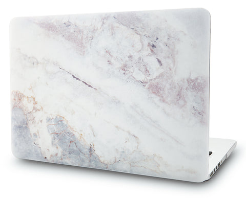 KECC Macbook Case with Cut Out Logo | Marble Collection - White Marble 2