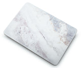 KECC Macbook Case with Cut Out Logo + Keyboard Cover and Sleeve Package | Marble Collection - White Marble 2