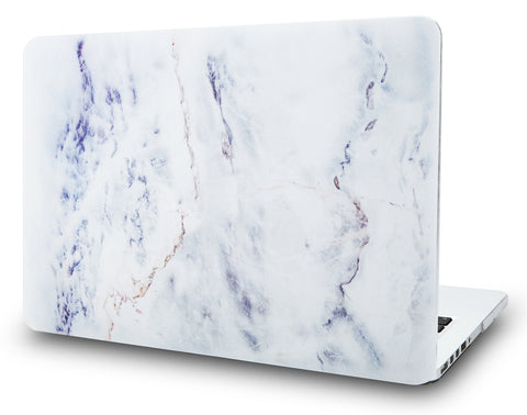 KECC Macbook Case with Cut Out Logo | Marble Collection - White Marble 3