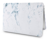 KECC Macbook Case with Cut Out Logo + Keyboard Cover Package | Marble Collection - White Marble