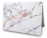 KECC Macbook Case with Cut Out Logo + Keyboard Cover Package | Marble Collection - White Marble 4