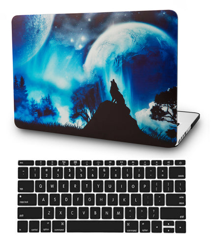 KECC Macbook Case with Cut Out Logo + Keyboard Cover Package |  Wolf