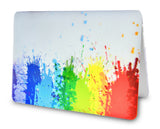 KECC Macbook Case with Cut Out Logo + Keyboard Cover Package | Rainbow Splat with Keyboard Cover